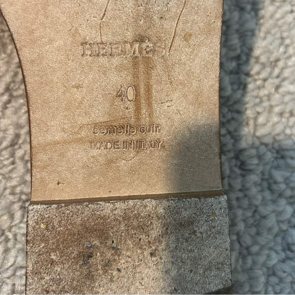 Authentic Hermes Oran Sandals Beige Natura / Beige Natural - size 40 / 9.5 - Picture 12 of 13